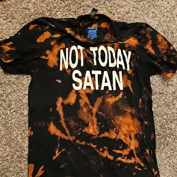 STUNNING NOT TODAY SATAN TIE DYE TSHIRT - Picture 1 of 7